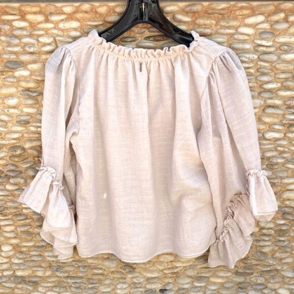 MISA LOS ANGELES Cream Three-Quarter Sleeve Peasant Blouse. Size XS. EUC! - Picture 3 of 8